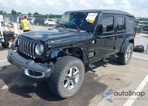 2020 Jeep Wrangler Unlimited Sahara 4X4 из США, поврежденный, VIN 1C4HJXEN1LW167689